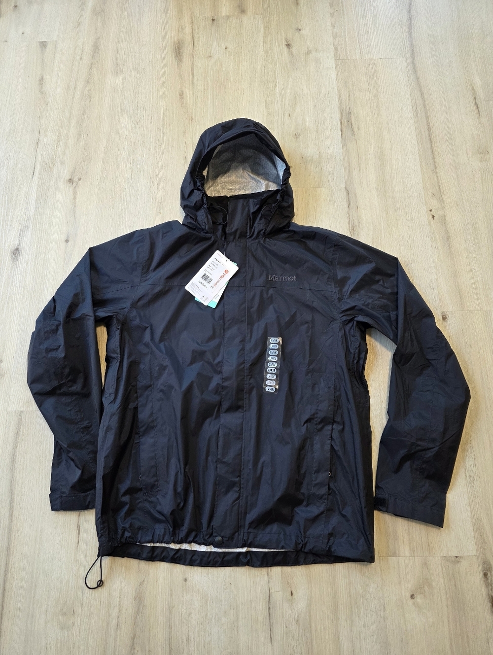 Marmot Men's Precip Eco Lightweight & Waterproof Rain jacket Size L Black